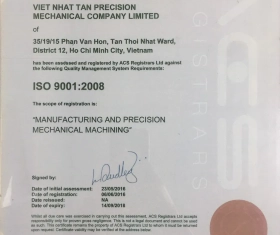 Nhận chứng chỉ ISO 9001-2008