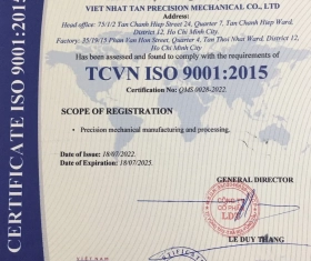 Nhận chứng chỉ ISO 9001-2015
